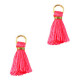 Mini Kwastje 2cm - Gold-fuchsia neon pink